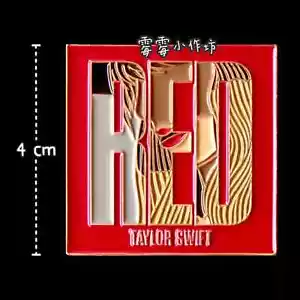 Taylor Swift Enamel Pin Red Deluxe album Taylor Swift Large 4x4cm Metal Badge - Picture 1 of 4