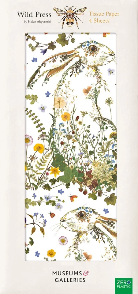 Wild Press by Helen Ahpornsiri Wildflower Hare Pack of 4 Sheets of Tissue Paper - Image 1 of 1