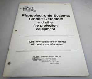 Vintage ESL Photoelectronic Systems Smoke Detectors Catalog [19-pages] - Picture 1 of 5
