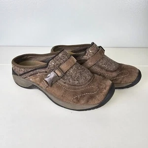 Merrell Womens Mules Sz 7.5 Encore Sidestep Brown Leather Shoes Clogs Comfort - Picture 1 of 7