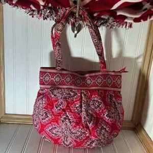 Vera Bradley Damen gesteppte Bucket Purse Handtasche Beuteltasche Tasche "Frankly Scarlet" rot - Bild 1 von 7