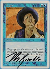 Forget 5th Edition NM Blue Rare Artist Signed MAGIC CARD (ID# s2062) ABUGames