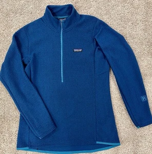 Patagonia Women's R1 Air Zip-Neck 1/2 Zip Size S Fleece Pullover Lagom Blue NWT - Picture 1 of 12