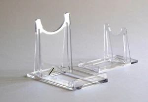 10 x Medium Adjustable Display Stands : Clear Plastic Plate & Bowl Display - Picture 1 of 4