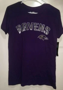 NFL Team Apparel Womens Shirt Size L Baltimore Ravens Purple Silver Black NEW - Picture 1 of 3