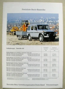 Listino Prezzi Mercedes Modelli G W461 230 Ge 290 GD Corto Lungo Mj 1992 D-Mark - Foto 1 di 1