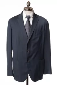 BOGLIOLI Blue Sport Coat Herringbone All Seasons Wool K Jacket 44 R (EU 54) - Picture 1 of 8
