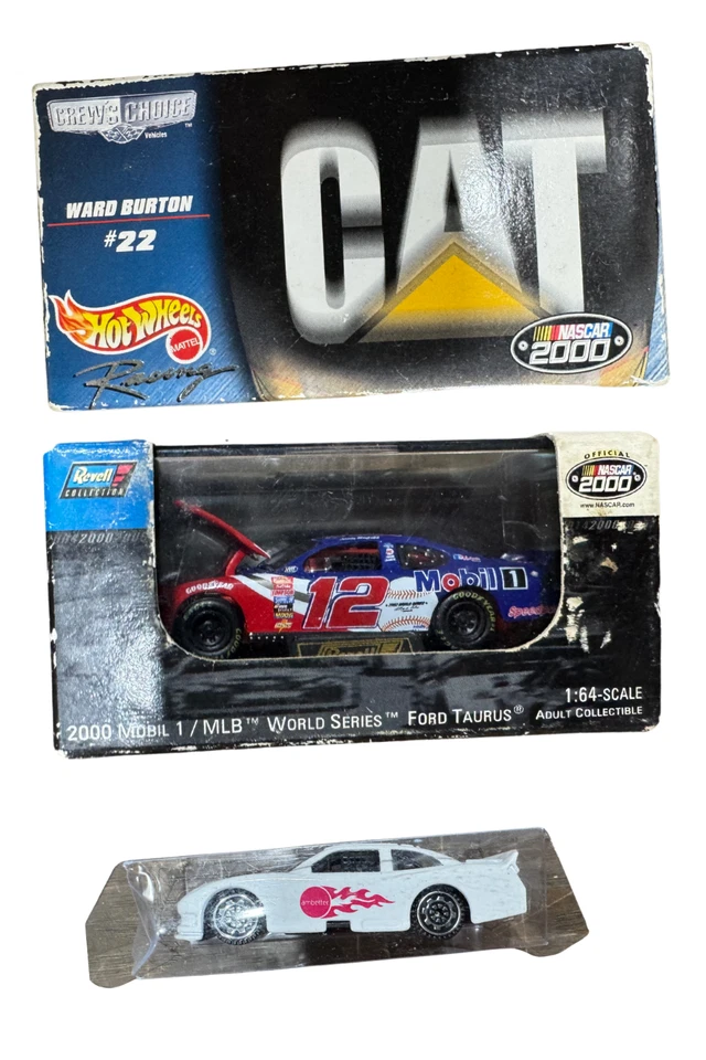NASCAR Diecast, Burton #22 CAT, Mayfield #12 Mobil 1 con coche Ambetter blanco usado Foto 1 de 4