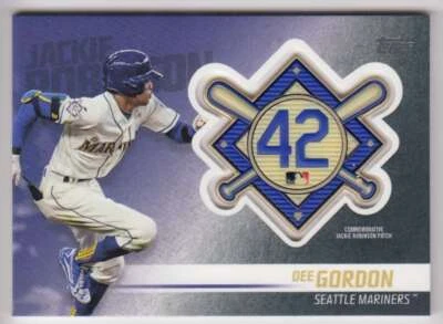 2018 Topps Update Jackie Robinson Day Commemorative Patch Dee Gordon Seattle - Image 1 of 2