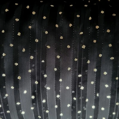 Black Striped Chiffon with Flecks of Metallic Silver - Delicate, Gorgeous! - Image 1 of 3