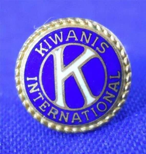 Kwanis International Club Leavens runde Anstecknadel goldfarben Vintage - Bild 1 von 6