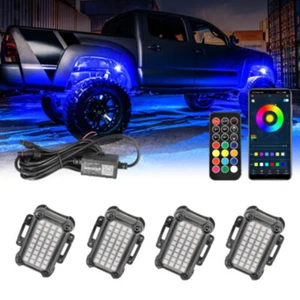 4 Pod RGBW LED Rock Light Bluetooth APP Underglow Lamp For CAN AM RZR UTV ATV US - Picture 1 of 12