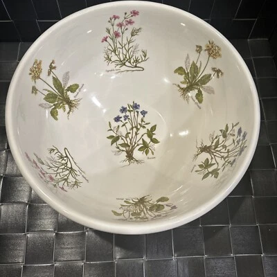 Portmeirion Pottery Stoke On Trent Individual Flower Salad 11” Bowl Mint REAR - Image 1 of 4
