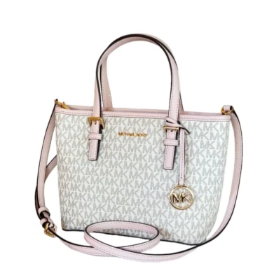 Michael Kors Jet Set Travel XS Carryall Tote Shoulder Bag MK Vanilla Pink - Image 1 of 4