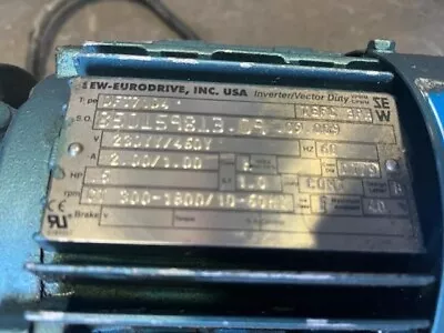 Sew-Eurodrive DFT71D4 3PH .5HP Motor w/ R17DT71D4 Ratio 3.83 M5-Pos Gearbox - Image 1 of 4