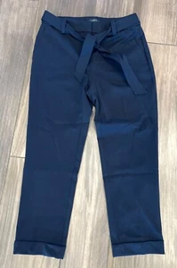 Pantaloni Loft Petites Navy Caviglia 4P Cravatta Vita Orlo Polsini Lavoro Preppy Matrimonio - Foto 1 di 5