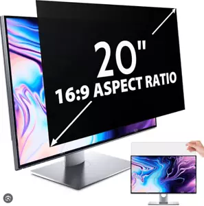 20 Inch Computer Privacy Screen for 16:9 Ratio Widescreen Monitor Eye Protect - Picture 1 of 3
