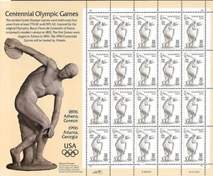 USA 1996 MNH FULL SHEET, MYRONS DISCOBOLUS - Picture 1 of 1