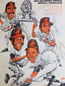 1974 Baltimore Orioles v. Twins Signed Official Scorecard & Program Autographs   - Picture 1 of 4