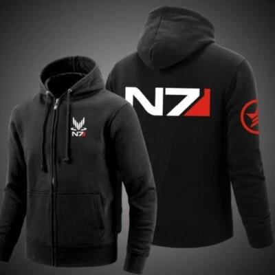 Cárdigan Suéter Mass Effect N7 Cremallera Sudadera con Capucha Abrigo Cosplay Disfraz Foto 1 de 2