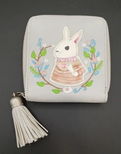 Alice in Wonderland "The White Rabbit" Small Lavender Wallet with Tassel - Picture 1 of 7