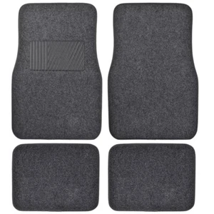 New Dark Gray BDK Carpeted Floor Mats Front & Rear 4PC Set for Car Truck SUV Van - Picture 1 of 9