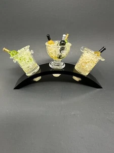 Prodyne Set of 3 Acrylic Bottle Stoppers Wine Bottles Chilling in an Ice Bucket - Picture 1 of 3
