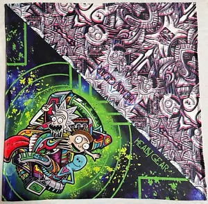 Heady Gear Rick & Morty Bandana Neckerchief Festivals EDM Trippy Meeseeks Art - Picture 1 of 8