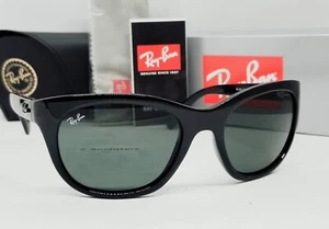 RAY BAN polished black/green RB4216 601/71 56 sunglasses NEW IN BOX *(defect)* - Picture 1 of 13