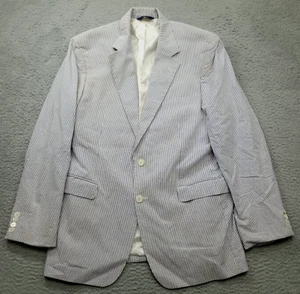 Blazer Brooks Brothers 346 para hombre 42R (40) a rayas 100 % algodón Seersucker - Imagen 1 de 9