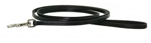 Auburn Leathercrafters Leather Dog Training Lead Leash 6' - Black and Burgundy - Picture 1 of 6