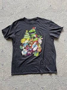 Nickelodeon NickToons Christmas Holiday T-Shirt - Grey - Large - Picture 1 of 4