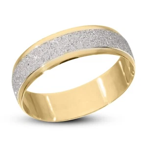 9 ct Personalised Gold GENTS Single Wedding ring, Gents Band, 6mm, moon dust - Picture 1 of 5