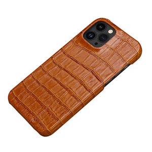 Full Coverage Crocodile Genuine Leather Case BackCover f iPhone 14 15 16 Pro Max - Picture 1 of 16