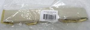 FOGGY DOG Beige Flax Dog Collar w/Gold Hardware (M) (NEW) - Picture 1 of 5