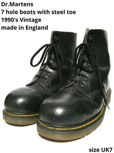 Mens Dr.Martens Super  Made in England Dr. Martens 7 hole UK7 vintage - Picture 1 of 9