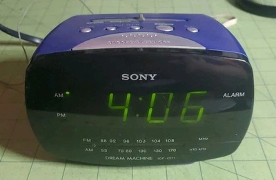 Sony ICF-C111 Dream Machine AM/FM LED Reloj Despertador Radio Reposo Batería Respaldo Foto 1 de 4