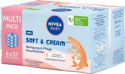Baby Soft & Cream Salviettine Umidificate per Bambini, per La Pulizia Delicata D - Immagine 1 di 4