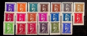 CROATIA Sc 61-80 NH ISSUE OF 1943 - WORLD WAR II - A. PAVELICH - (FMJ25) - Picture 1 of 1