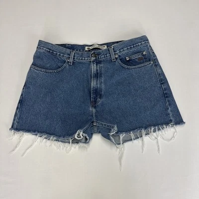 Женские отрезные шорты HARLEY DAVIDSON W38 синие джинсовые шорты классические низы 00s - Изображение 1 из 4