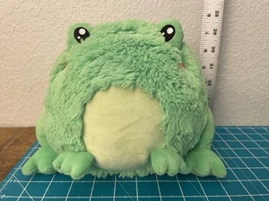 Squishable Green Frog Plush Fluffy Stuffed Animal Sitting Pink Blushing 10inch - Picture 1 of 9