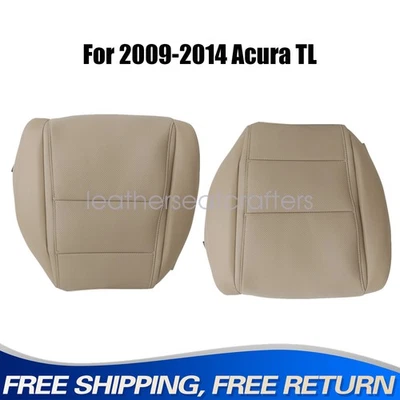 2009 2010-14 For Acura TL Driver & Passenger Bottom Perf Leather Seat Cover Tan Foto 1 de 4