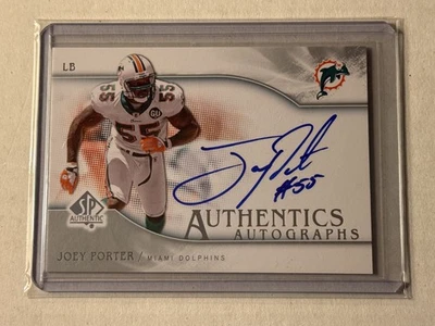 2009 SP Authentic Joey Porter Autograph Auto #SP-JP Dolphins Steelers - Image 1 of 2