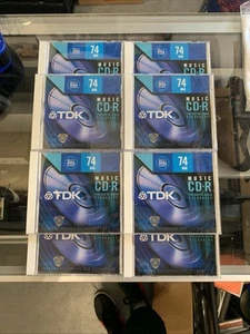8 TDK 74-Minute Recordable Music (Blank) CDs Discontinued by Manufacturer USA - Photo 1/2
