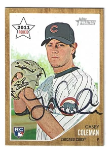CASEY COLEMAN CHICAGO CUBS SIGNED 2011 HERITAGE BASEBALL CARD KANSAS CITY ROYALS - Picture 1 of 1