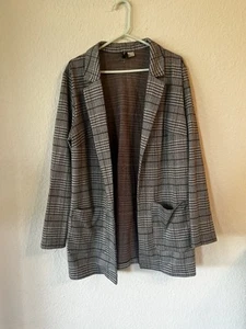 Blazer von H&M mit Karo/Hahnentrittmuster in Schwarz/Rot/Weiß, Gr. L (42-44) - Bild 1 von 11