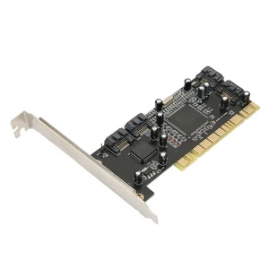 PCI To 4 Port Card 4 Independent Serial ATA Channels 1.5Gbps Transfer P New - Picture 1 of 22
