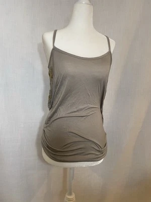 Blusa Floral Lentejuelas Correa Espagueti Gris Grunge Fairycore XS/Pequeña  Foto 1 de 4