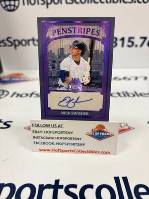 Tarjeta automática Leaf Bronx Nick Swisher Penstripes 2025 #10/25 Foto 1 de 2
