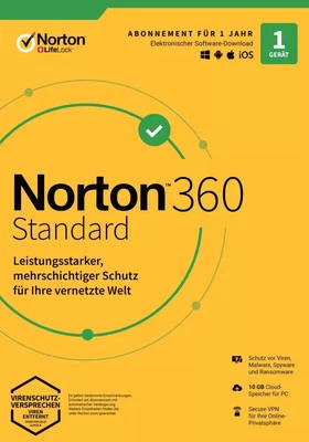 NORTON 360 Standard 2026-2026 1 Gerät 1 Jahr 10 GB Cloud OHNE ABO ESD - Bild 1 von 4